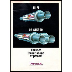 1971 Thrush Performance Mufflers Vintage Print Ad Hifi or Stereo Wall Art Photo